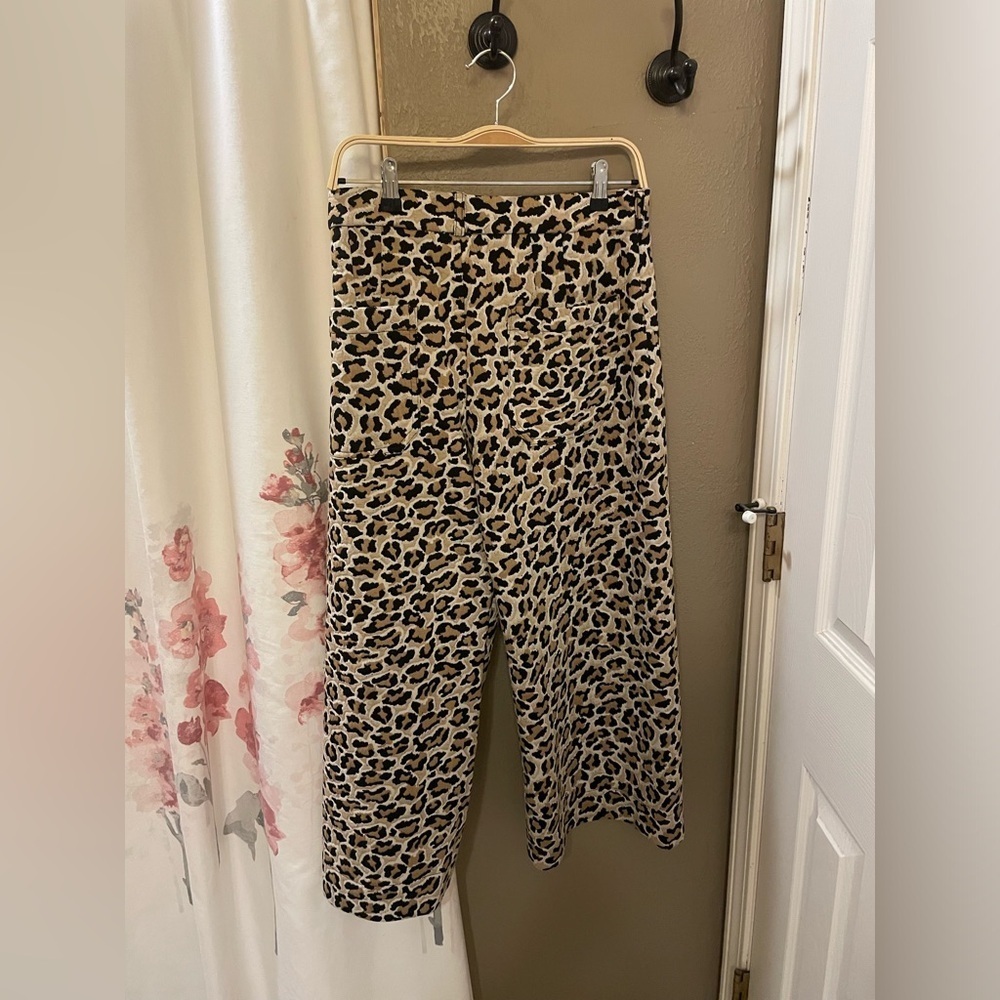 Anthropologie The Ettie High-Rise Crop Wide-Leg Pants : Leopard Edition 30P NWT - Picture 8 of 8